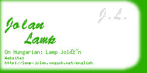 jolan lamp business card